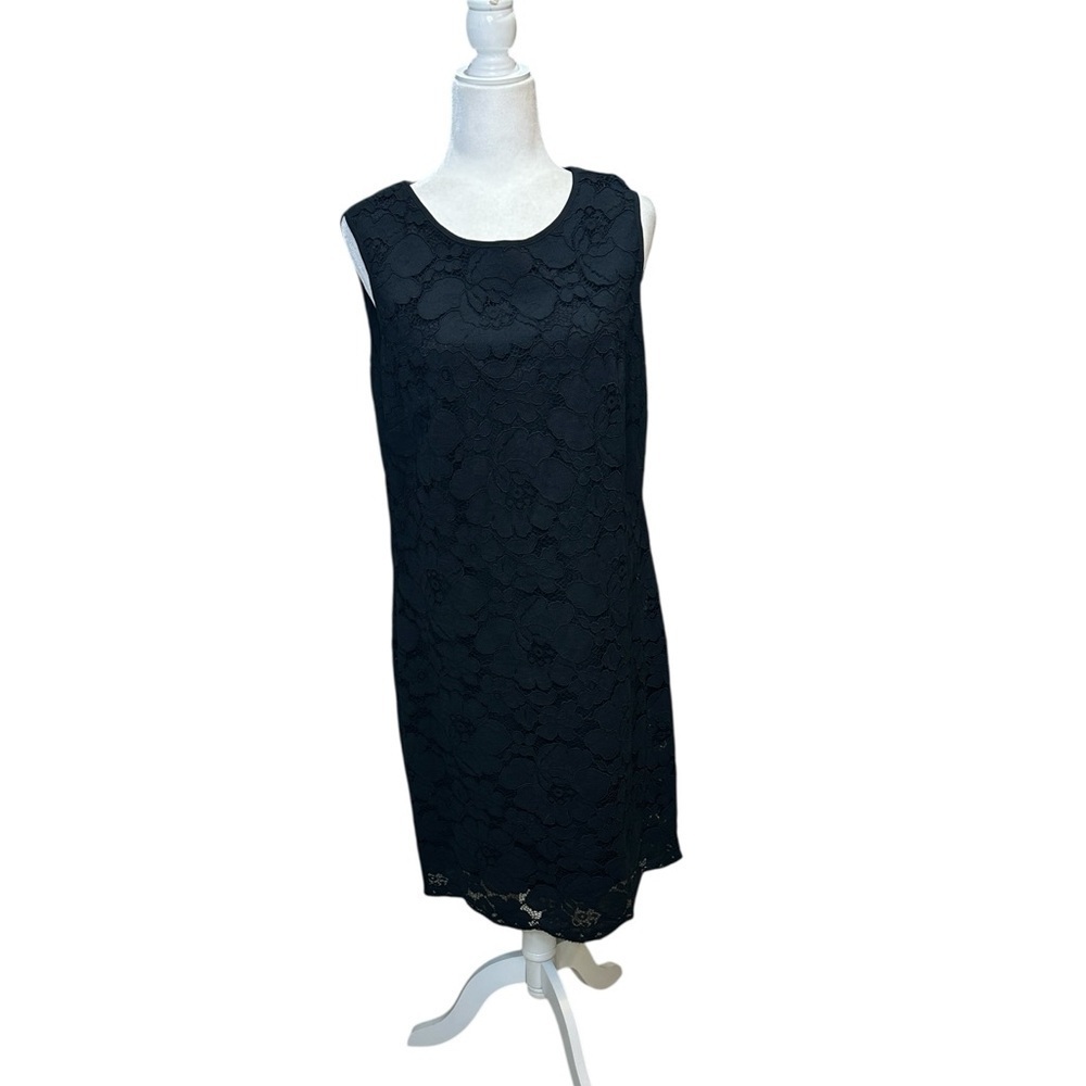Karl Lagerfeld Black Floral Lace Midi Dress